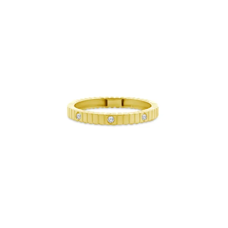 Fluted Diamond Band made by LINDSEY LEIGH JEWELRY