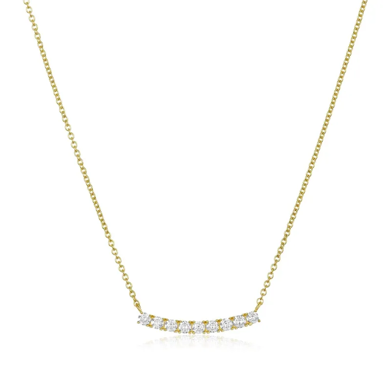 Pave Curve Necklace sold by LINDSEY LEIGH JEWELRY