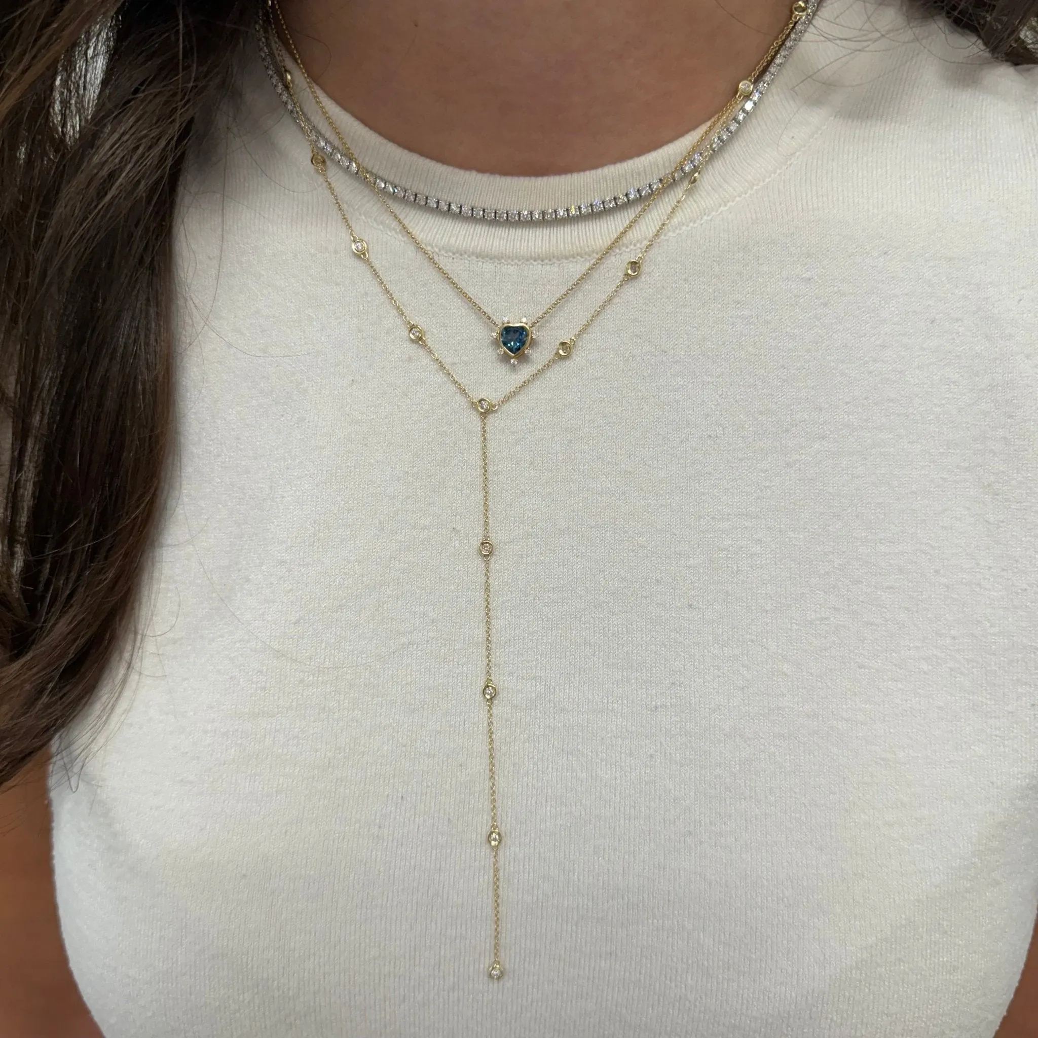 Gemstone & Diamond Heart Necklace sold by LINDSEY LEIGH JEWELRY product image thumbnail 5
