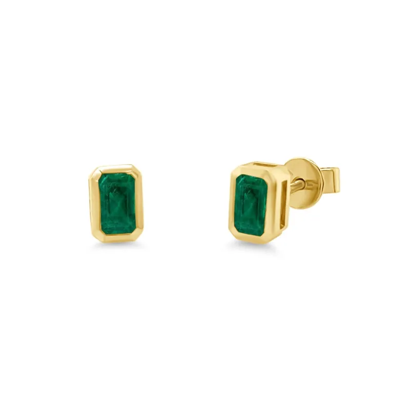 Gemstone Bezel Studs sold by LINDSEY LEIGH JEWELRY