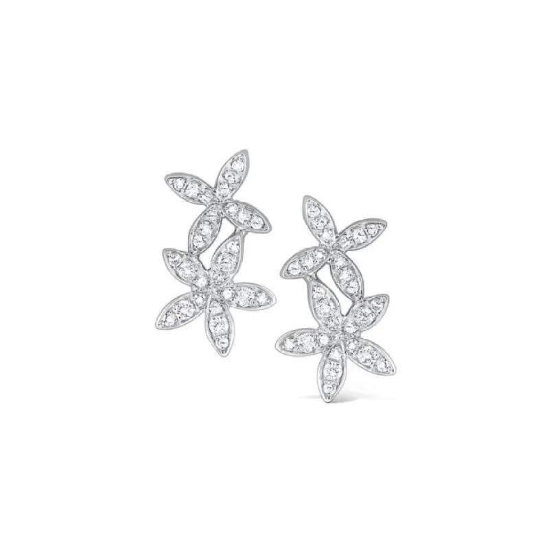 Diamond Flower Earrings sold by LINDSEY LEIGH JEWELRY