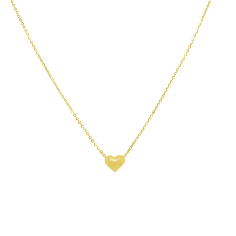 Gold Puffy Heart Necklace sold by LINDSEY LEIGH JEWELRY