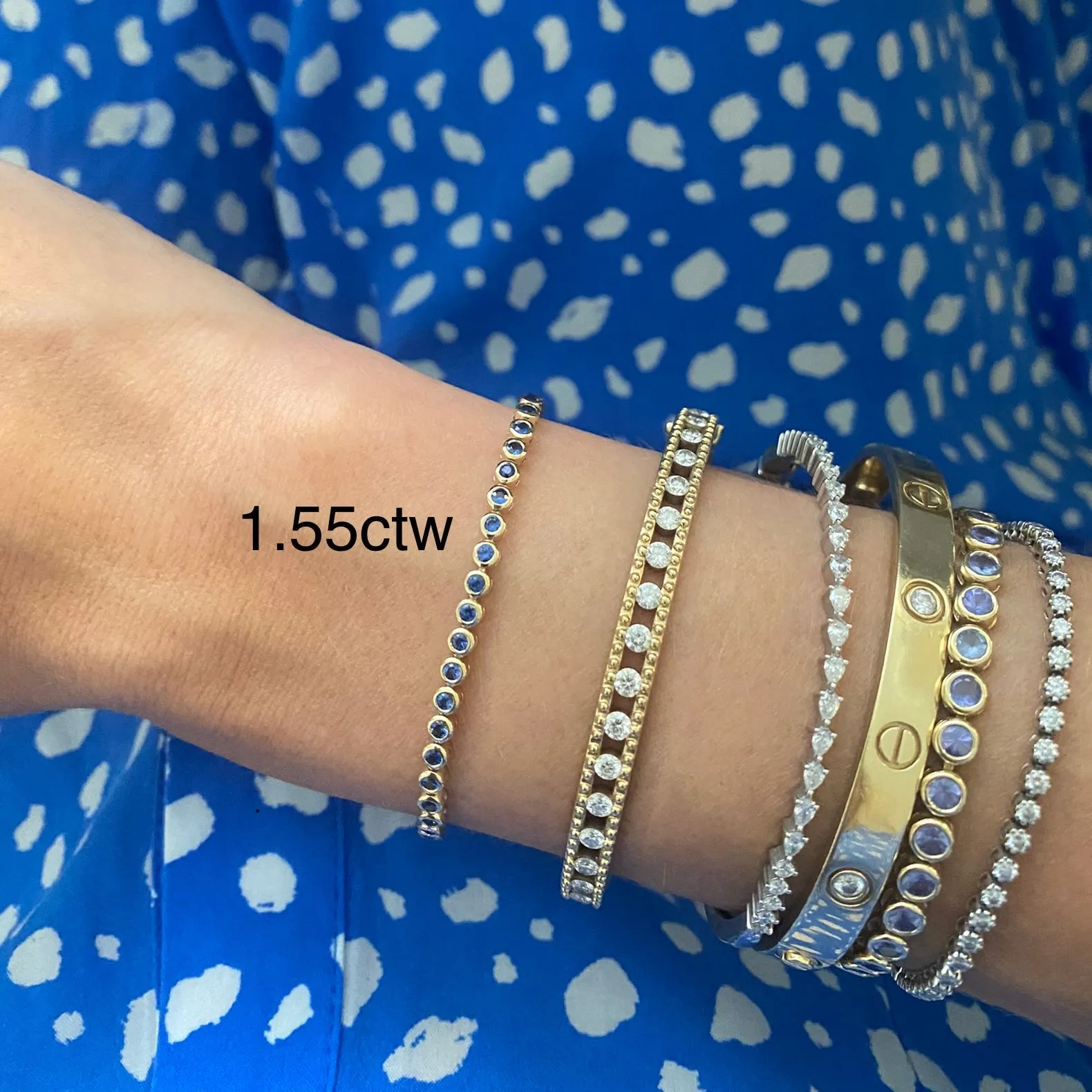 Dainty Bezel Set Gemstone Tennis Bracelet sold by LINDSEY LEIGH JEWELRY product image thumbnail 3