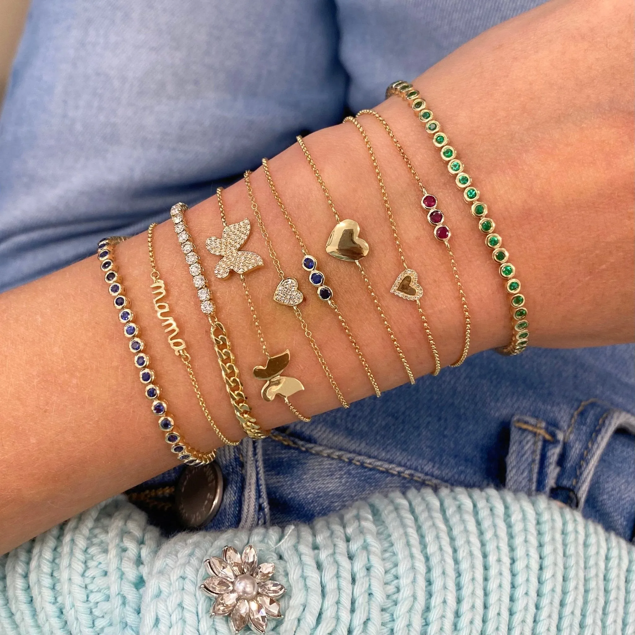 Dainty Bezel Set Gemstone Tennis Bracelet sold by LINDSEY LEIGH JEWELRY product image thumbnail 4