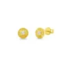 Diamond & Gold Sundial Studs sold by LINDSEY LEIGH JEWELRY