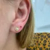 Diamond & Gold Sundial Studs sold by LINDSEY LEIGH JEWELRY