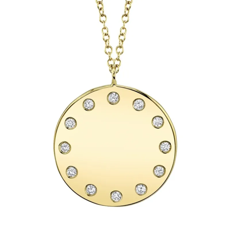 Diamond Disc Necklace sold by LINDSEY LEIGH JEWELRY