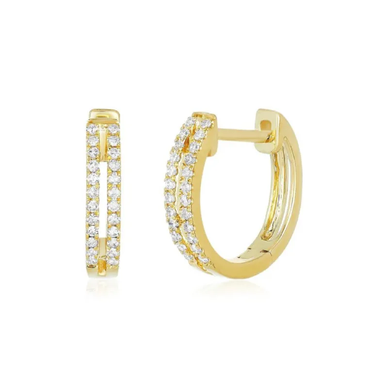 Double Diamond Huggies sold by LINDSEY LEIGH JEWELRY