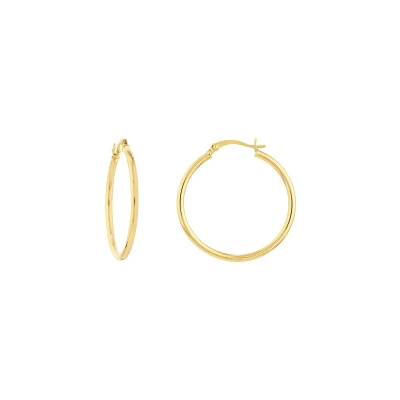 Gold Tube Hoops sold by LINDSEY LEIGH JEWELRY