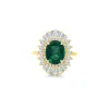 Oval Cut Emerald with Sunburst Halo sold by LINDSEY LEIGH JEWELRY