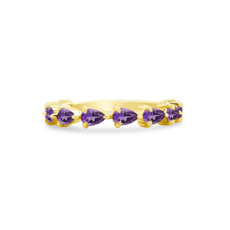 Large Amethyst Chasing Pear Band sold by LINDSEY LEIGH JEWELRY