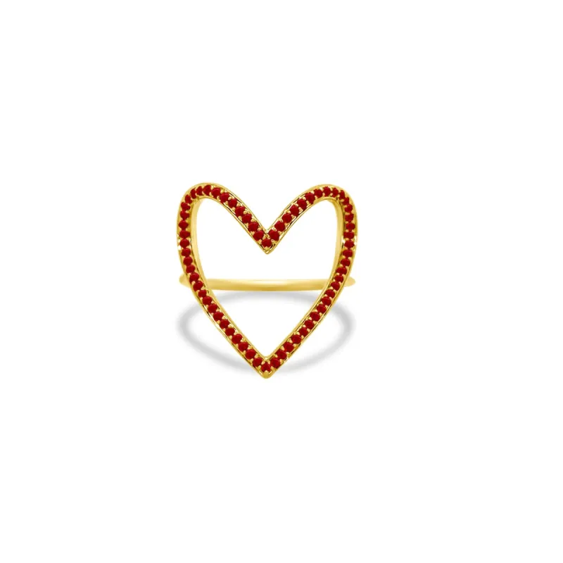 Open Heart Ruby Ring sold by LINDSEY LEIGH JEWELRY