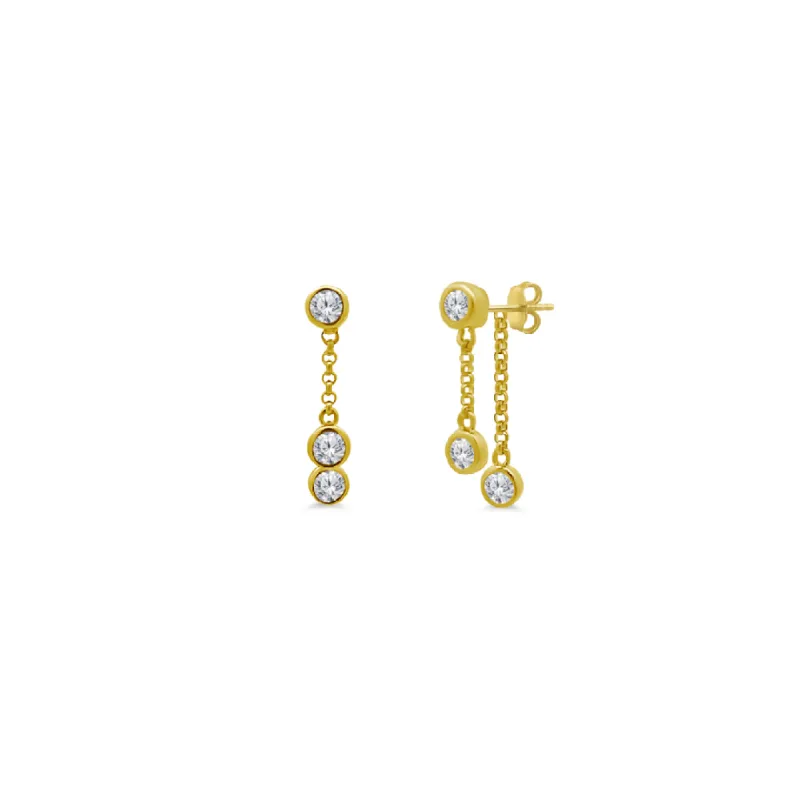 Double Bezel Drop Stud sold by LINDSEY LEIGH JEWELRY