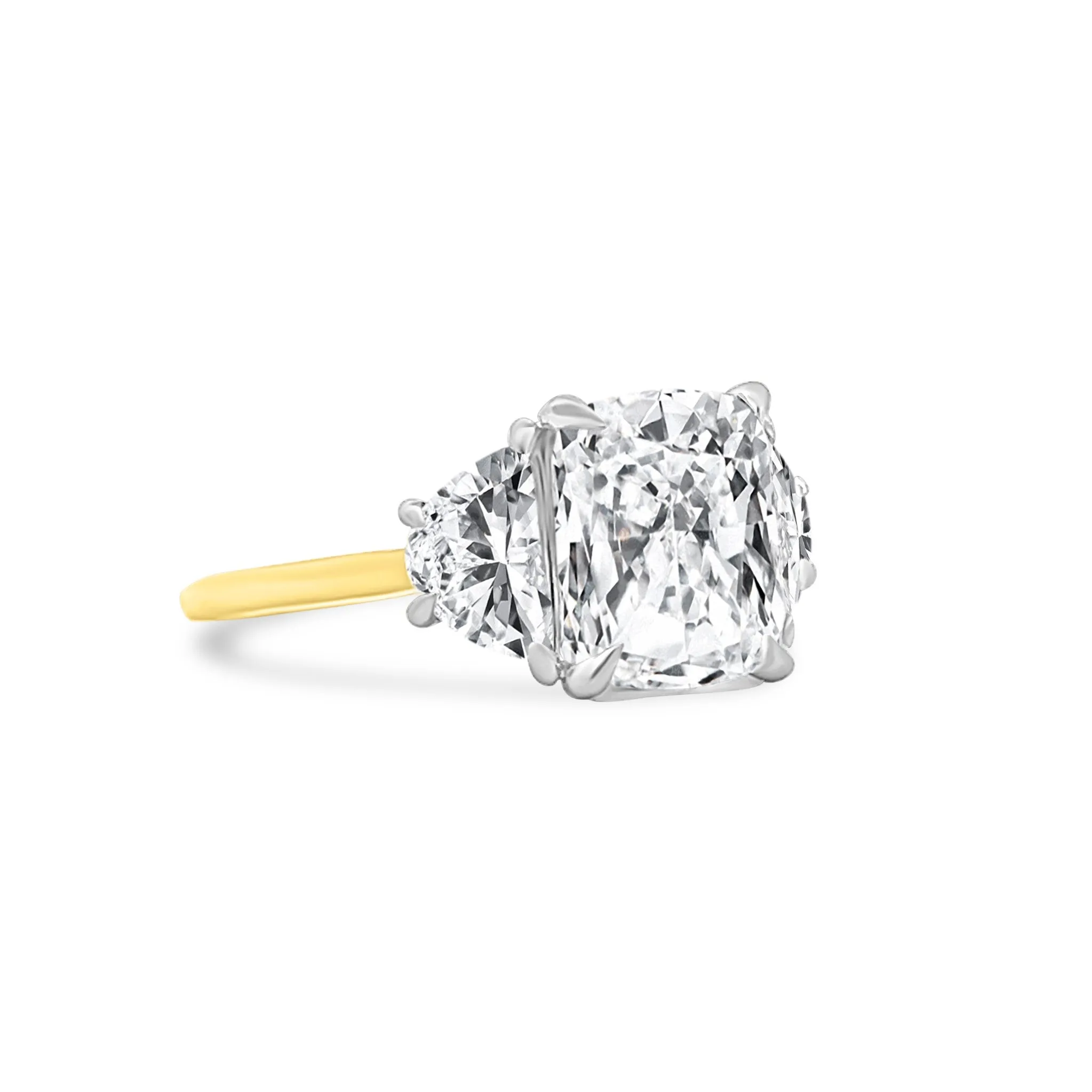 Cushion Cut with Half Moon Cut Side Stones sold by LINDSEY LEIGH JEWELRY product image thumbnail 5