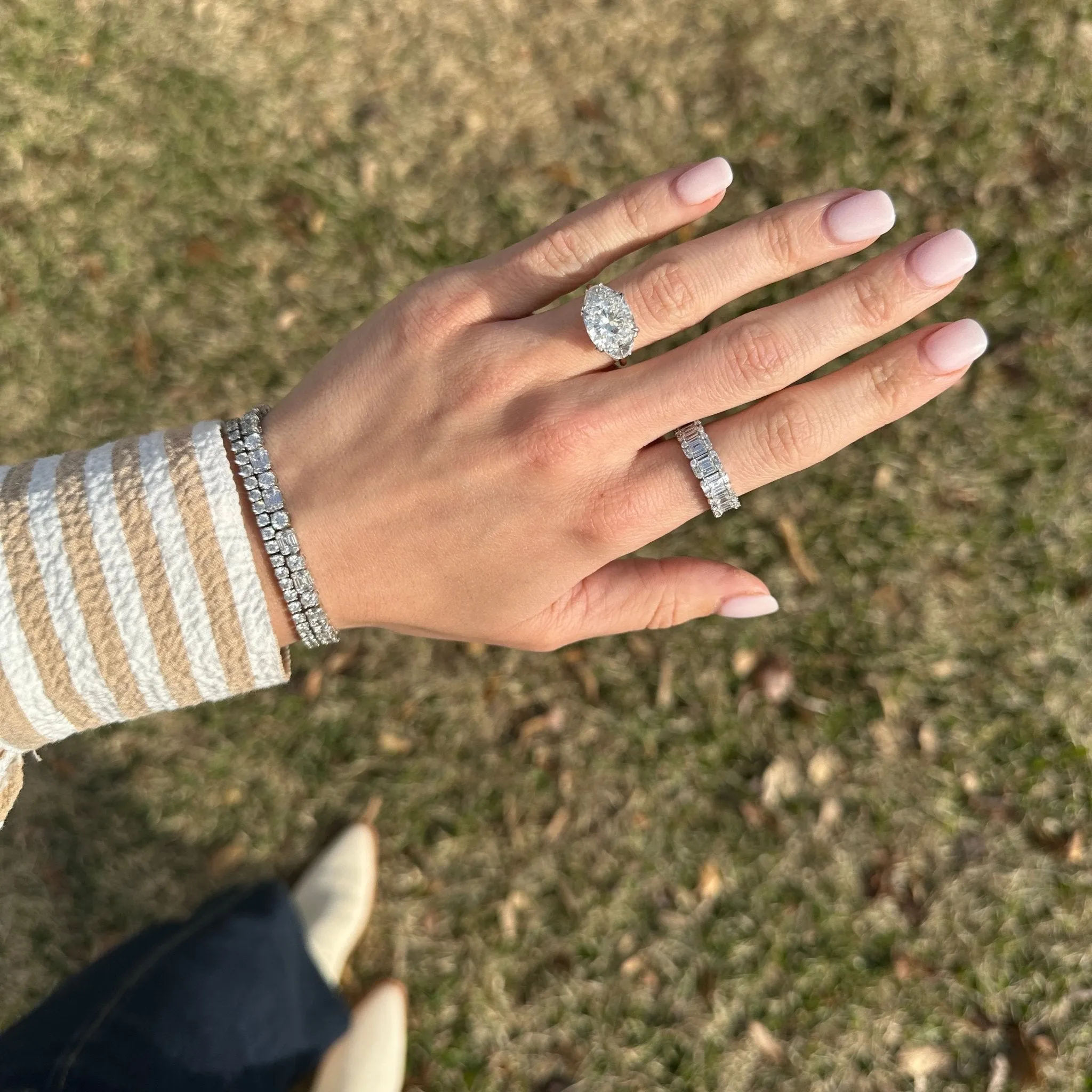 Cushion Cut with Half Moon Cut Side Stones sold by LINDSEY LEIGH JEWELRY product image thumbnail 3