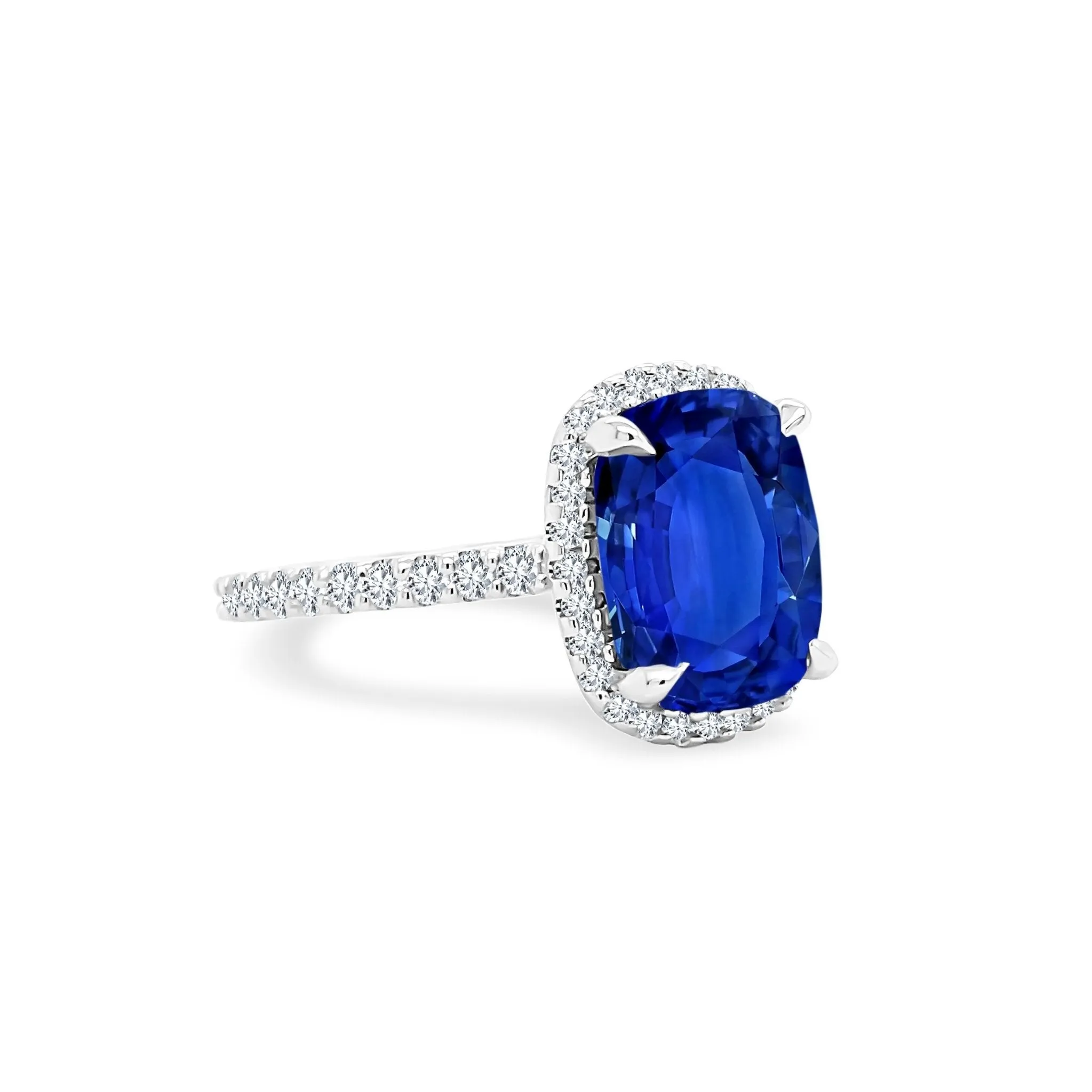 Blue Sapphire Halo Ring sold by LINDSEY LEIGH JEWELRY product image thumbnail 2