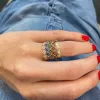 Gemstone Clover Band sold by LINDSEY LEIGH JEWELRY