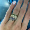 Gemstone Clover Band sold by LINDSEY LEIGH JEWELRY
