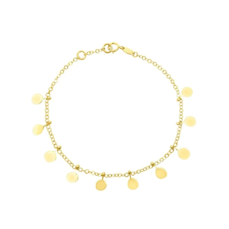 Dangle Disc Bracelet sold by LINDSEY LEIGH JEWELRY