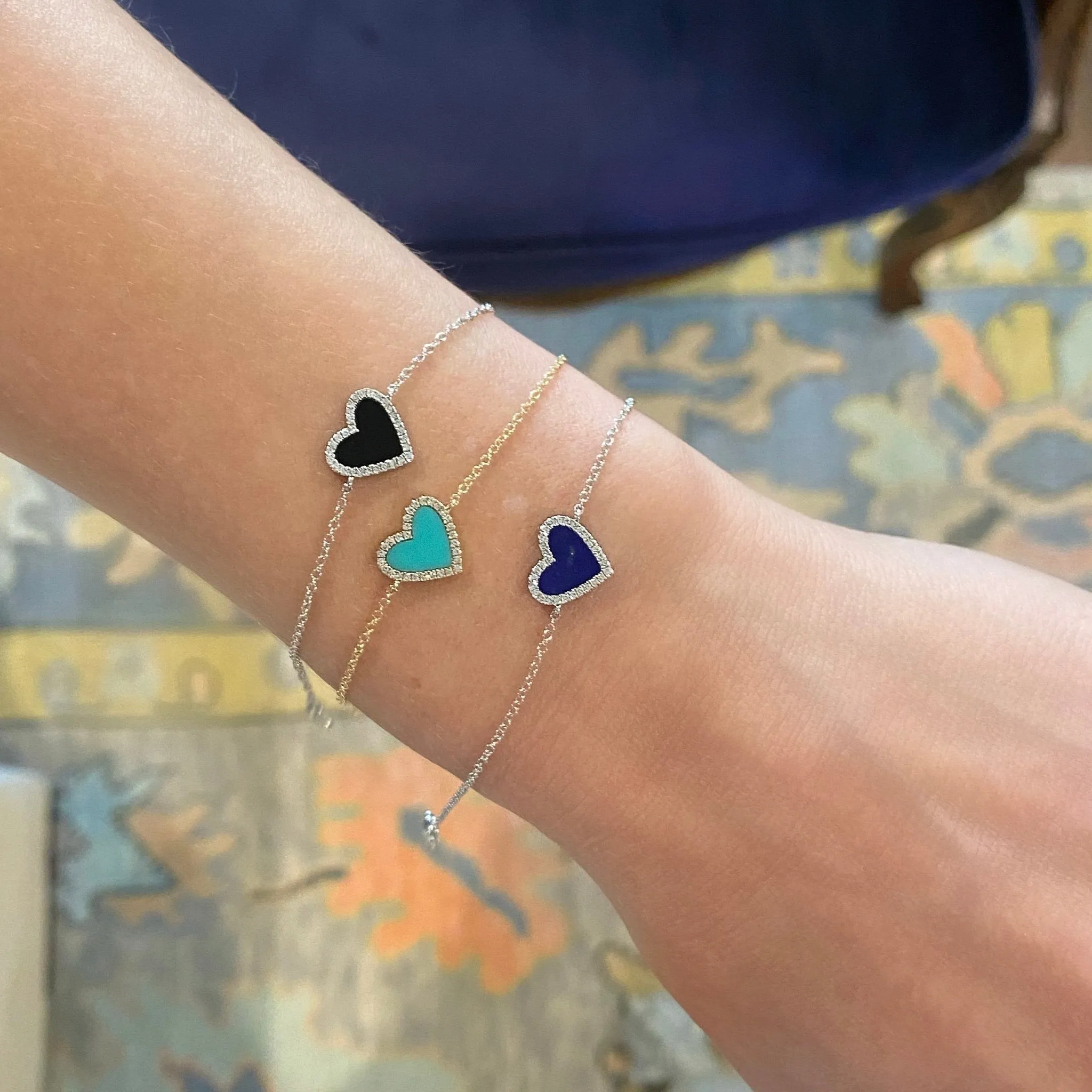 Lapis Heart Bracelet sold by LINDSEY LEIGH JEWELRY product image thumbnail 2