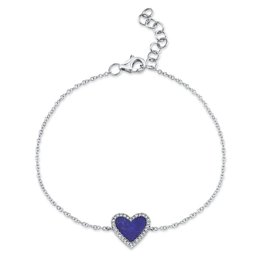 Lapis Heart Bracelet sold by LINDSEY LEIGH JEWELRY product image thumbnail 3