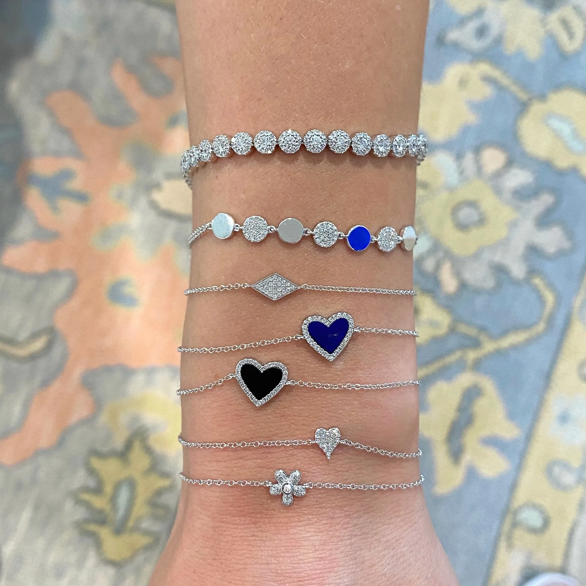 Lapis Heart Bracelet sold by LINDSEY LEIGH JEWELRY product image thumbnail 4