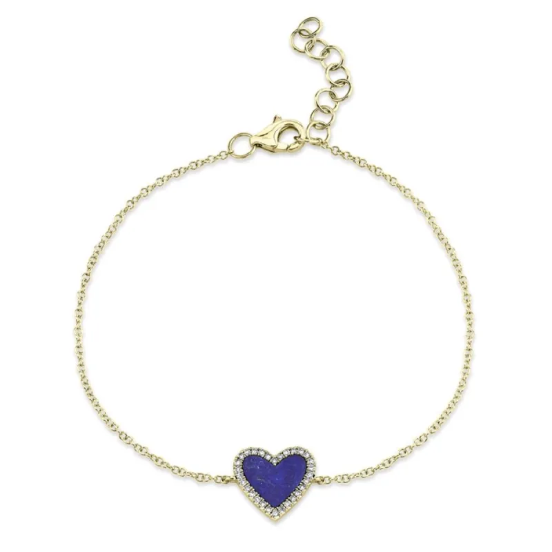 Lapis Heart Bracelet sold by LINDSEY LEIGH JEWELRY