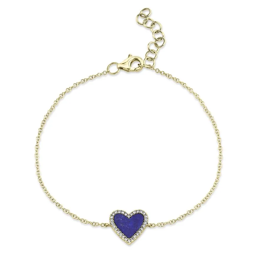 Lapis Heart Bracelet sold by LINDSEY LEIGH JEWELRY