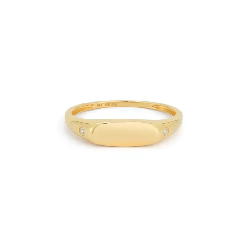 Gold Bar Signet Ring made by EF Collection