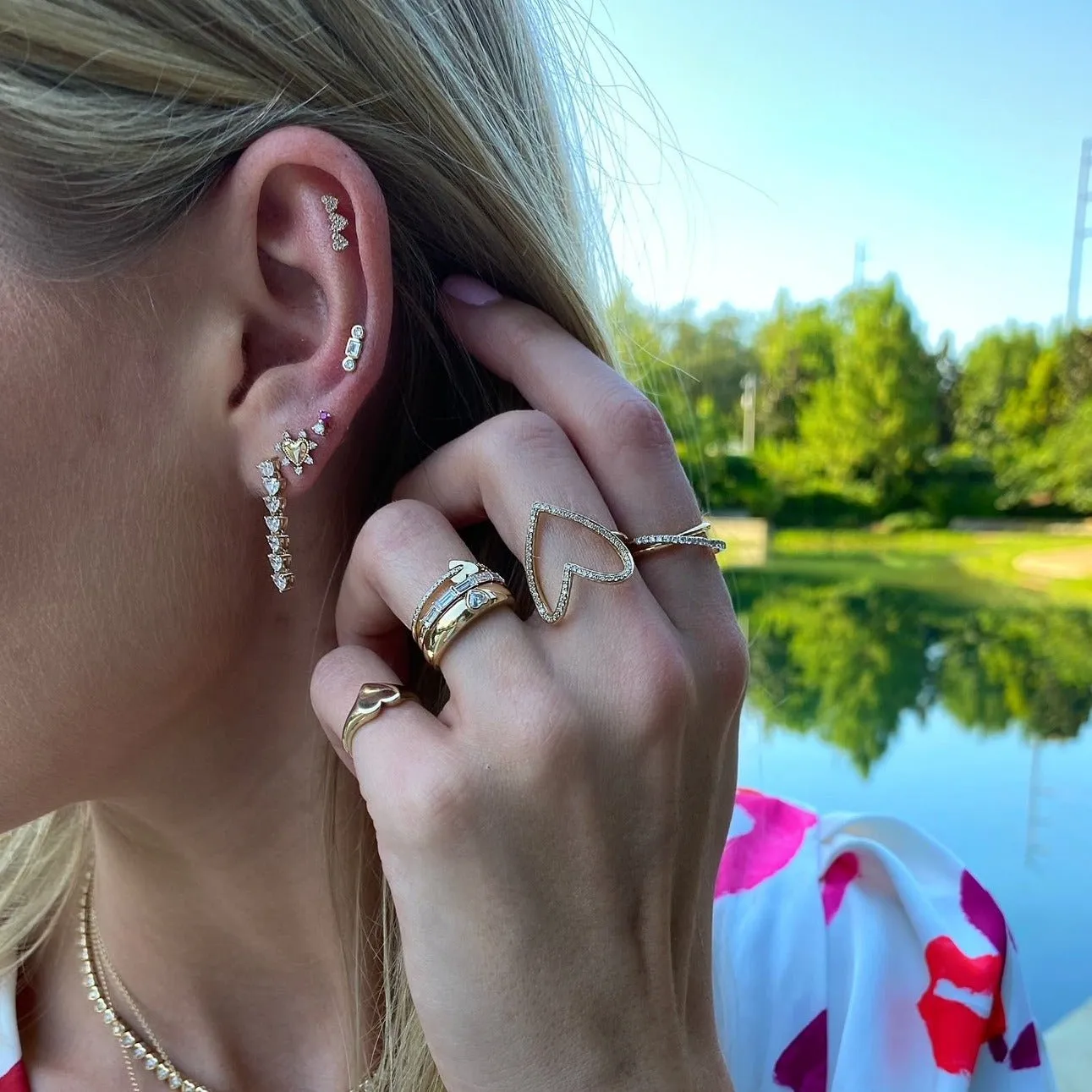 Gemstone & Diamond Duo Stud sold by LINDSEY LEIGH JEWELRY product image thumbnail 3