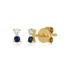 Gemstone & Diamond Duo Stud sold by LINDSEY LEIGH JEWELRY