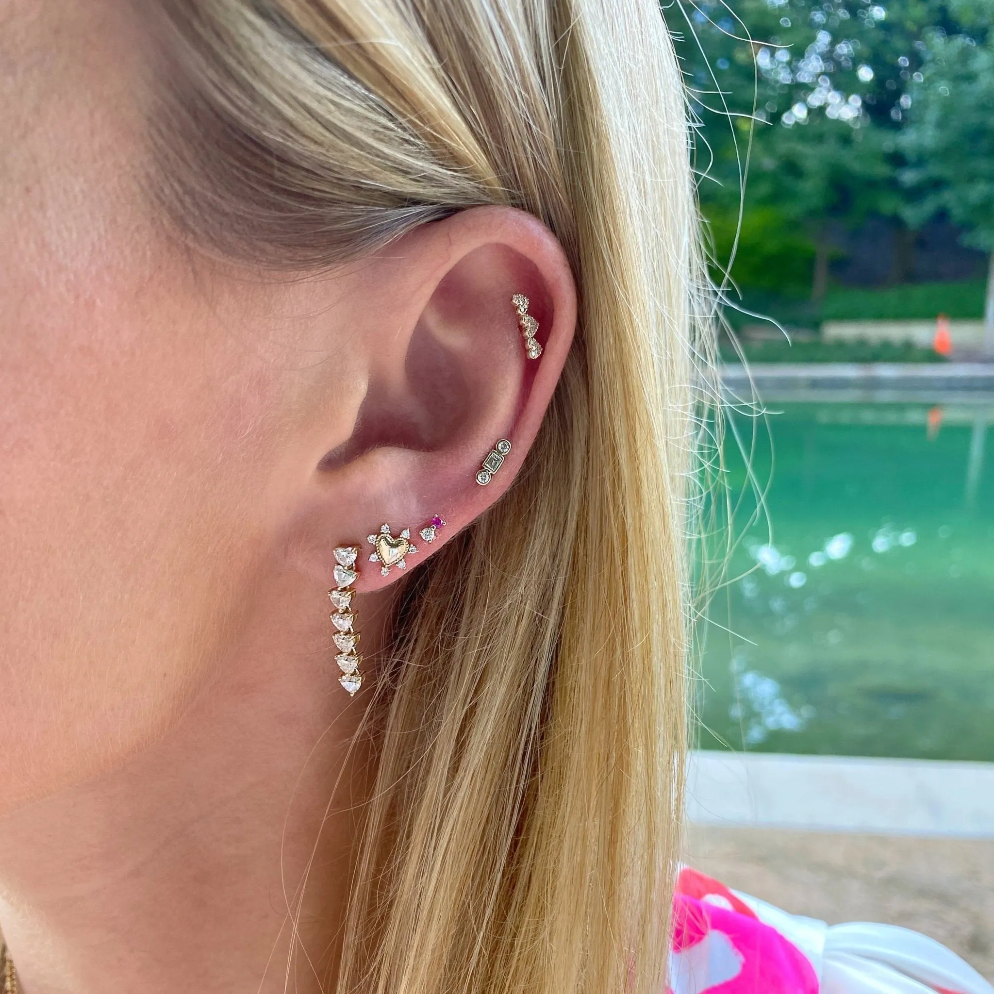 Gold & Diamond Heart Studs sold by LINDSEY LEIGH JEWELRY product image thumbnail 3