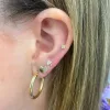 Half Pave Folded Heart Studs sold by LINDSEY LEIGH JEWELRY