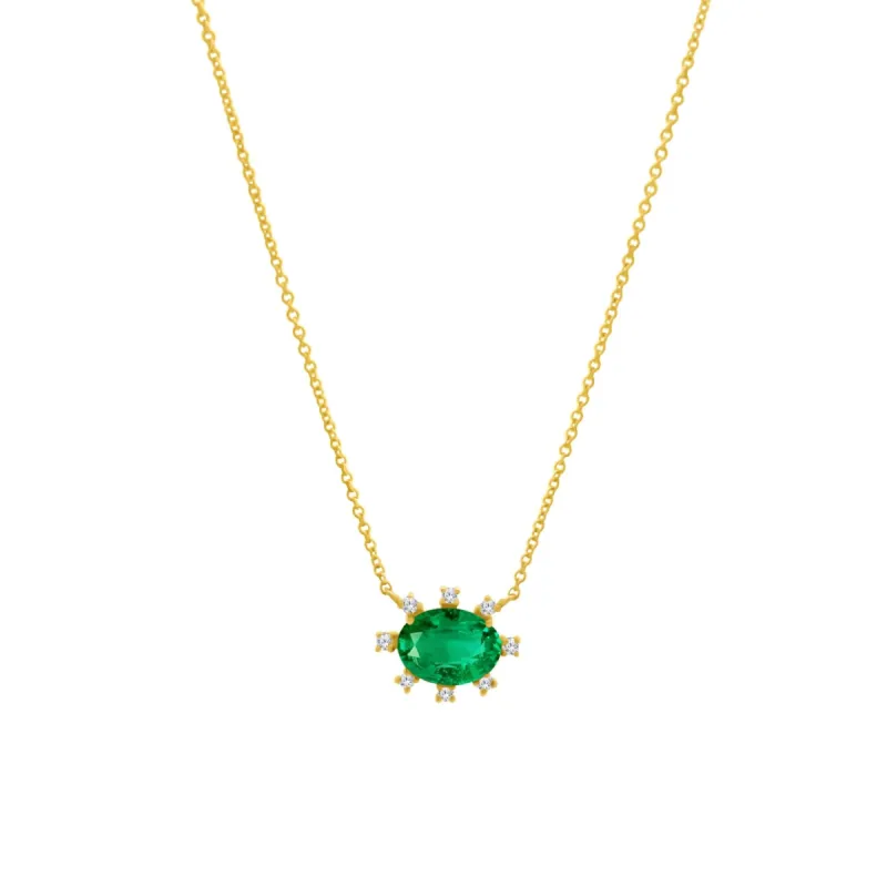 Emerald Diamond Necklace sold by LINDSEY LEIGH JEWELRY