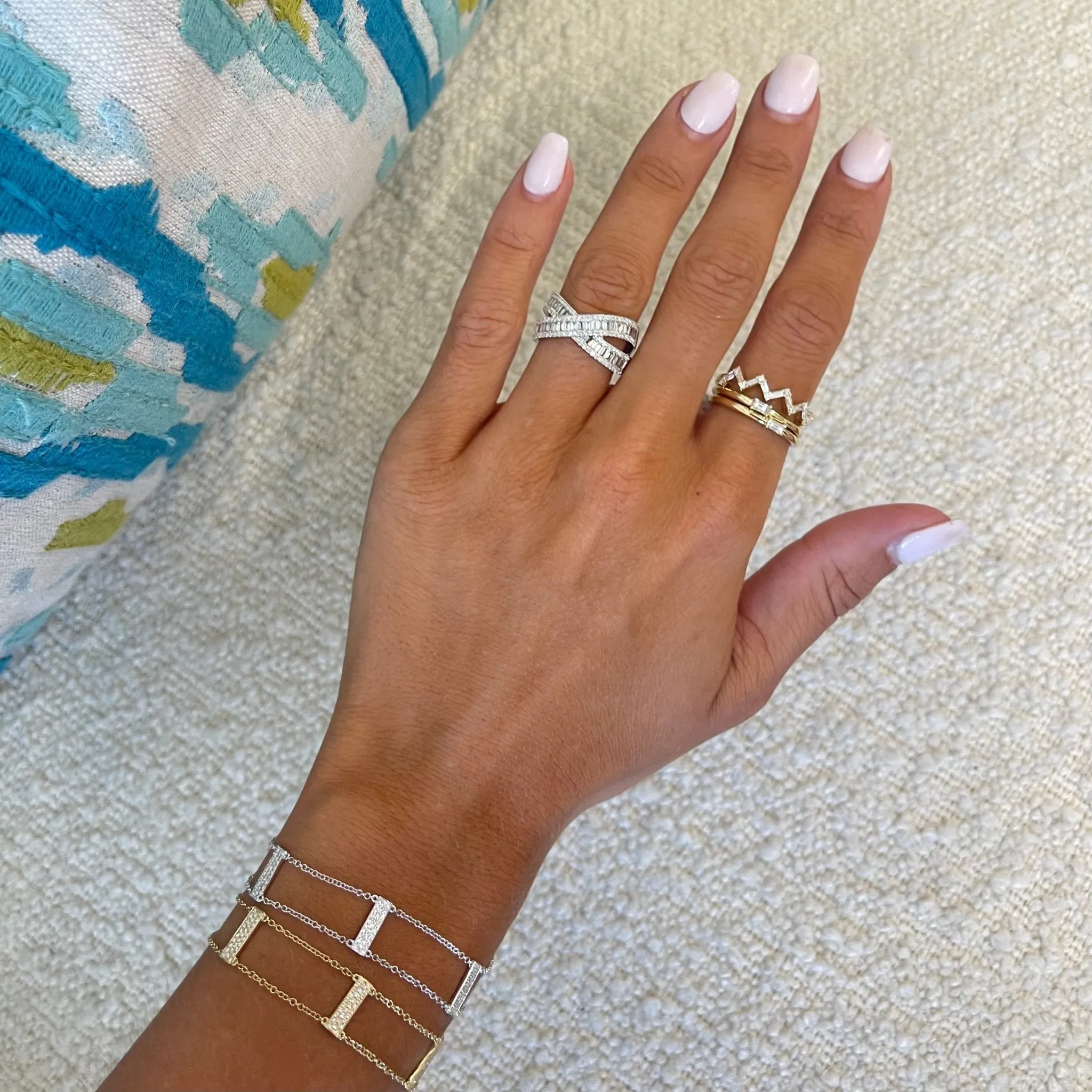 Baguette Chevron Band sold by LINDSEY LEIGH JEWELRY product image thumbnail 4