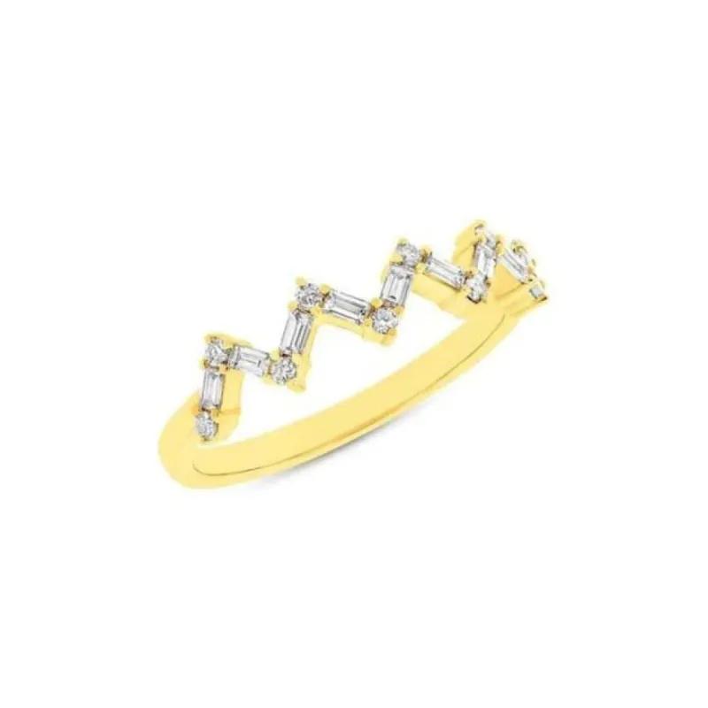 Baguette Chevron Band sold by LINDSEY LEIGH JEWELRY