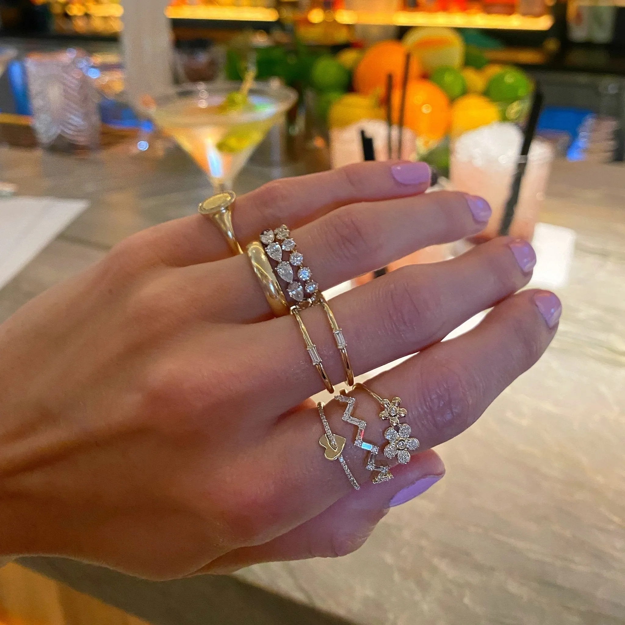 Baguette Chevron Band sold by LINDSEY LEIGH JEWELRY product image thumbnail 3