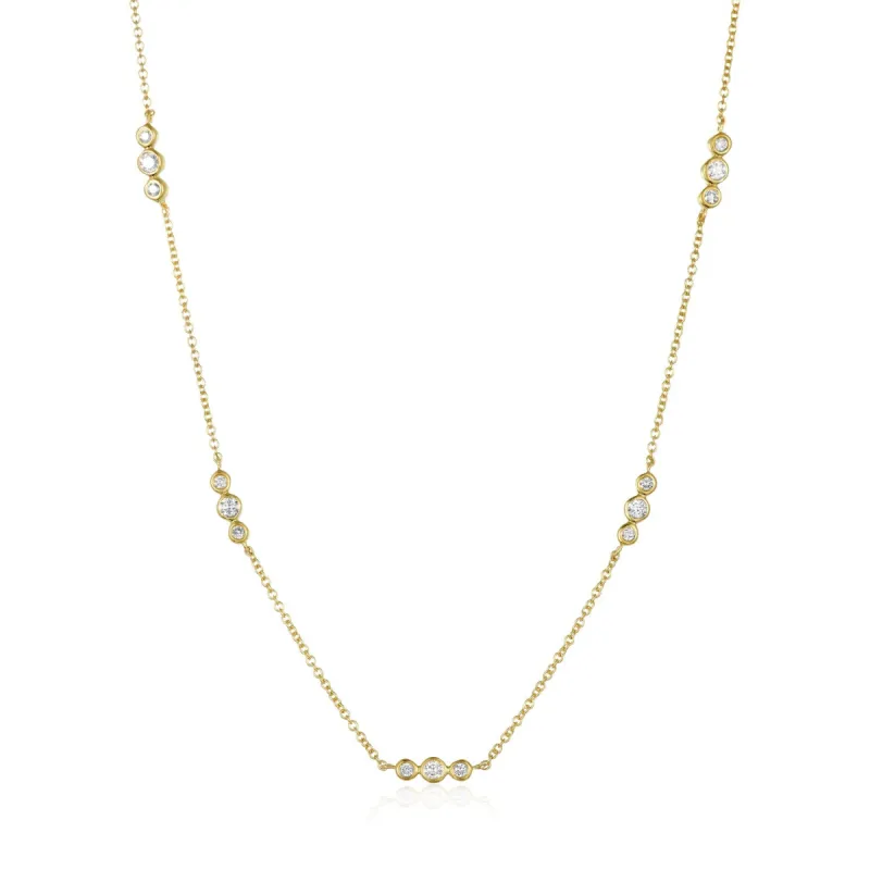Bubble Diamond Station Necklace sold by LINDSEY LEIGH JEWELRY