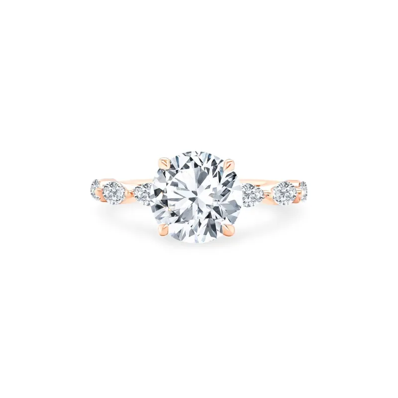 Round Solitaire on Marquise Cut Band sold by LINDSEY LEIGH JEWELRY