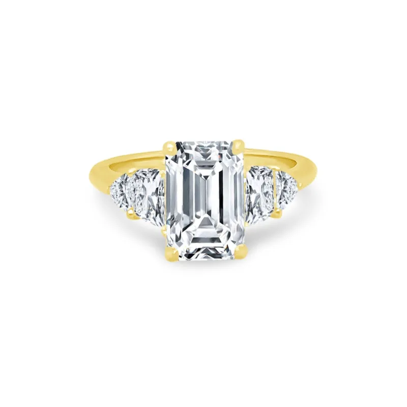 Emerald Cut Diamond with Trapezoid and Trillion Side Stones sold by LINDSEY LEIGH JEWELRY