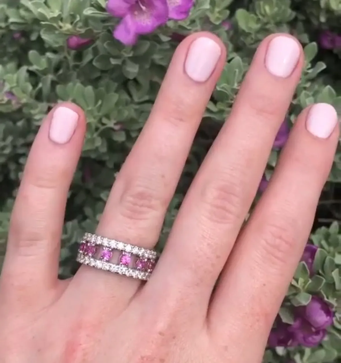 Gemstone & Diamond Cage Band sold by LINDSEY LEIGH JEWELRY product image thumbnail 4