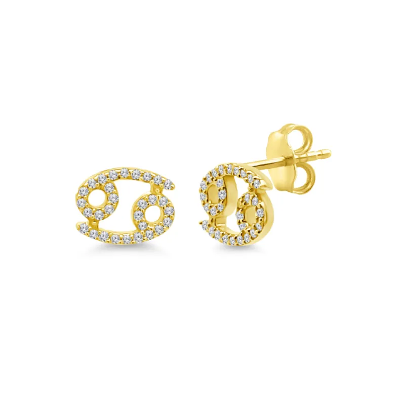 Diamond Zodiac Stud sold by LINDSEY LEIGH JEWELRY