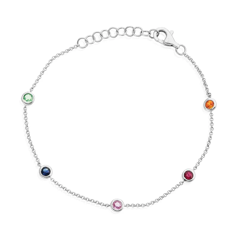 Birthstone Bezel Bracelet sold by LINDSEY LEIGH JEWELRY