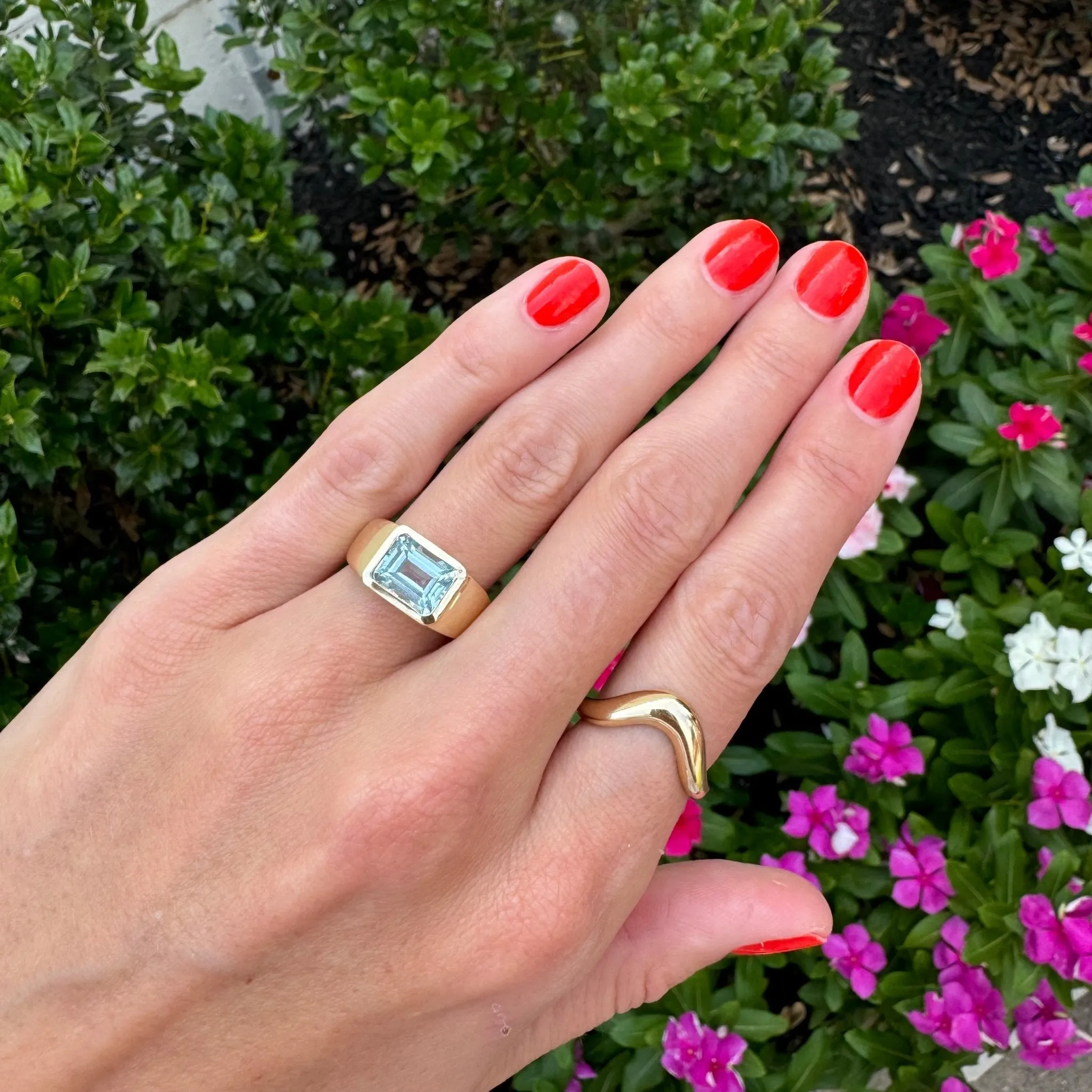 Bezel Set Gemstone Ring sold by LINDSEY LEIGH JEWELRY product image thumbnail 3