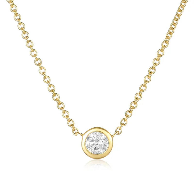 Diamond Bezel Necklace sold by LINDSEY LEIGH JEWELRY