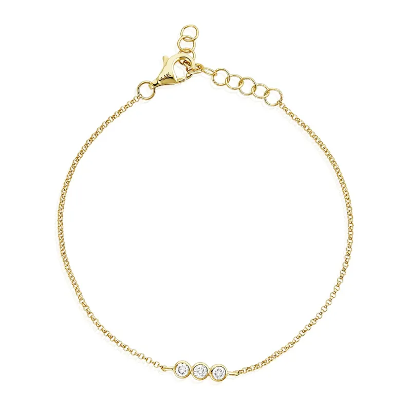 Triple Bubble Diamond Bracelet sold by LINDSEY LEIGH JEWELRY