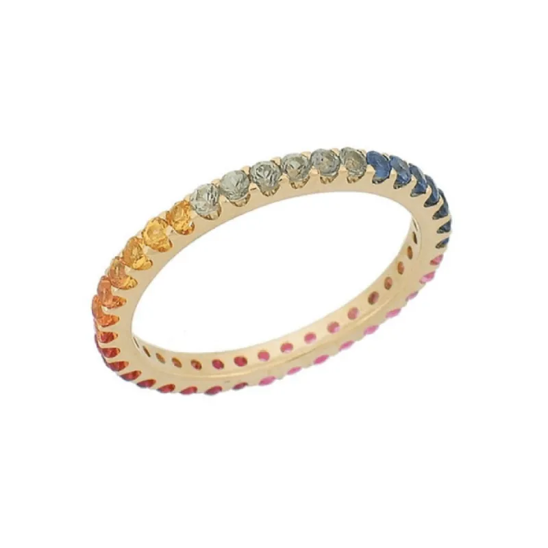 Sapphire Rainbow Ombré Ring sold by LINDSEY LEIGH JEWELRY
