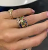 Sapphire Rainbow Ombré Ring sold by LINDSEY LEIGH JEWELRY