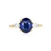 Oval Cut Sapphire with Pear Cut Diamond Side Stones sold by LINDSEY LEIGH JEWELRY