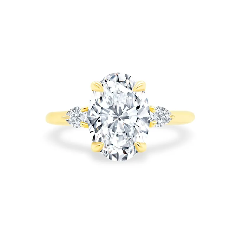 Oval Cut with Pear Cut Side Stones sold by LINDSEY LEIGH JEWELRY